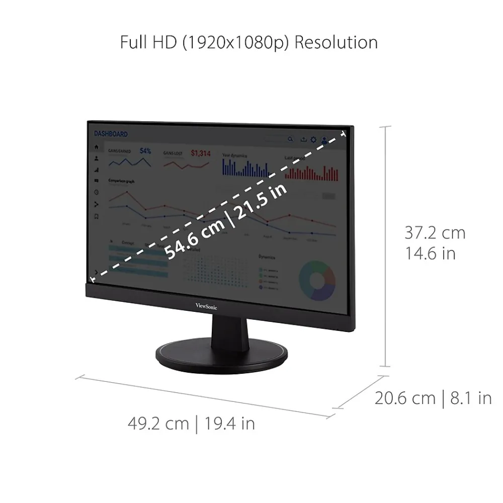 Discount ViewSonic 22" 100 Hz LED Monitor, Black (VA2247-MH)