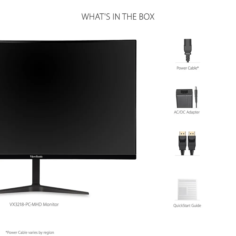 New ViewSonic 32" Curved 180Hz LCD Gaming Monitor, Black (VX3218-PC-MHD)