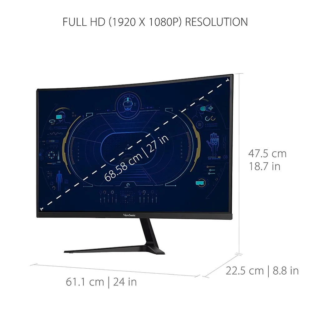 ViewSonic 27" Curved 180Hz LED Gaming Monitor, Black (VX2718-PC-MHD)