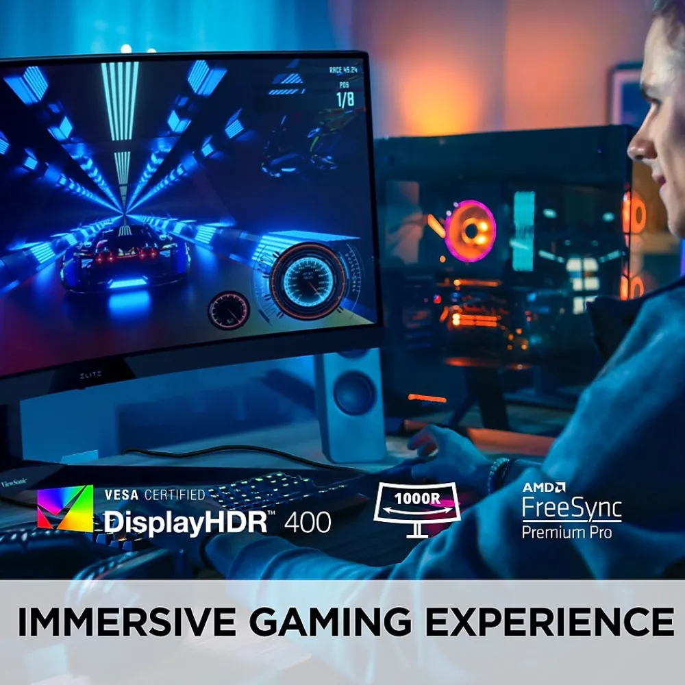 Discount ViewSonic 34" Curved 165Hz LED Gaming Monitor, Black (XG340C-2K)
