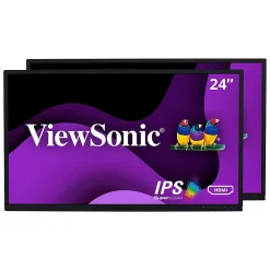Outlet ViewSonic 24" Dual Pack 1080p IPS LED Monitors, Black (VG2448_H2)