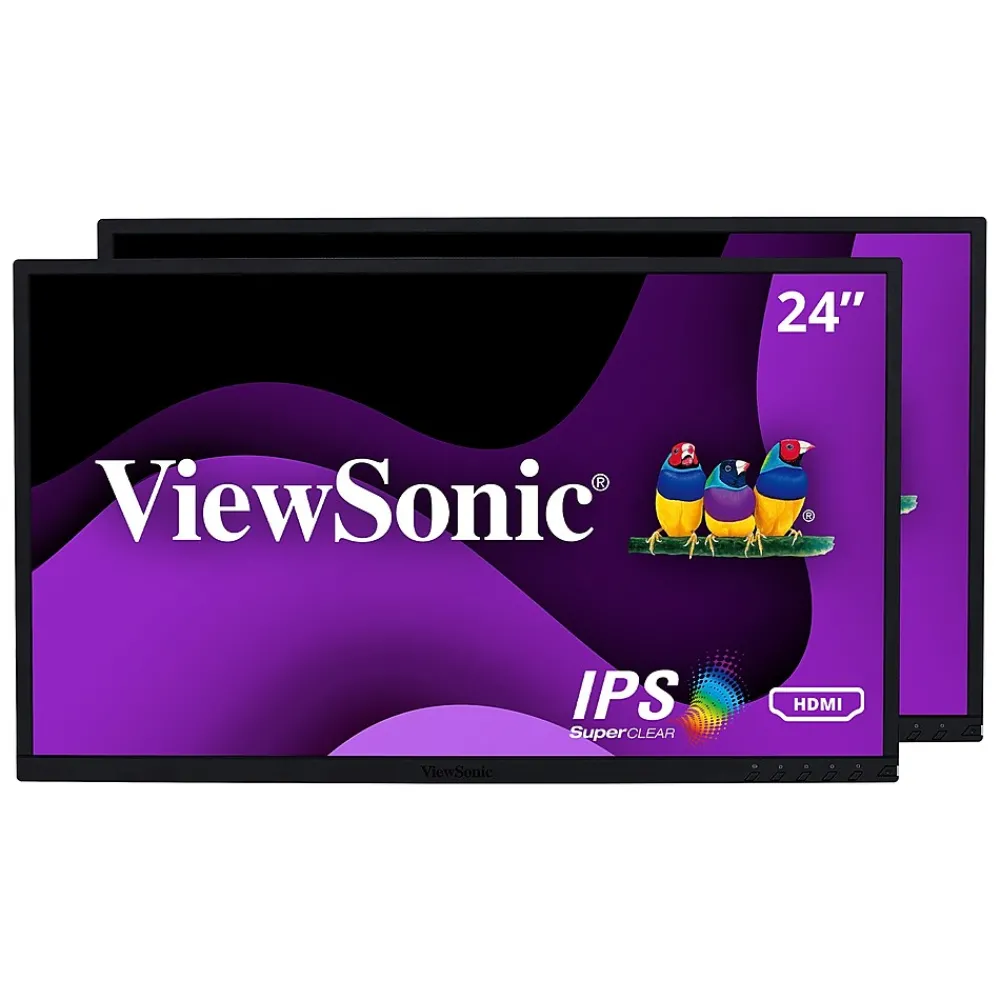 Outlet ViewSonic 24" Dual Pack 1080p IPS LED Monitors, Black (VG2448_H2)