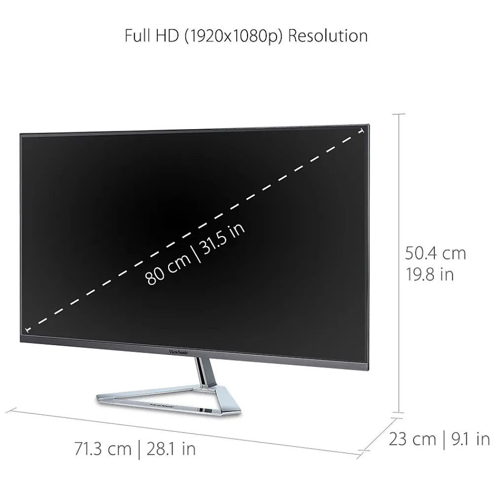 Best ViewSonic 32" 75Hz LCD Monitor, Silver/Black (VX3276-MHD)