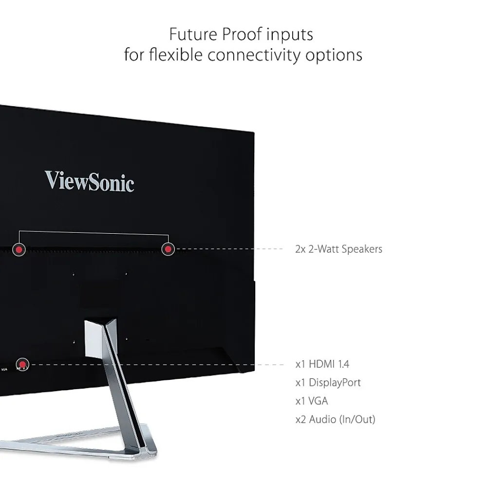Best ViewSonic 32" 75Hz LCD Monitor, Silver/Black (VX3276-MHD)