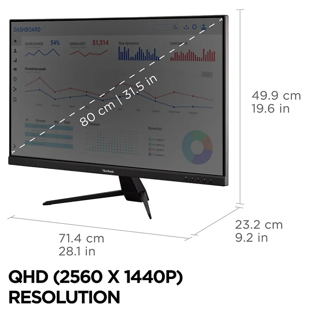Hot ViewSonic 32" 75Hz LCD Monitor, Black (VX3267U-2K)