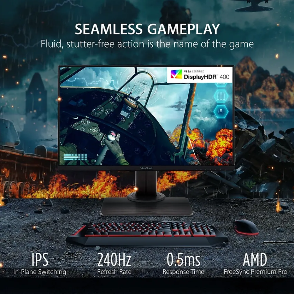 Online ViewSonic 24" 240Hz LED Gaming Monitor, Black (XG2431)