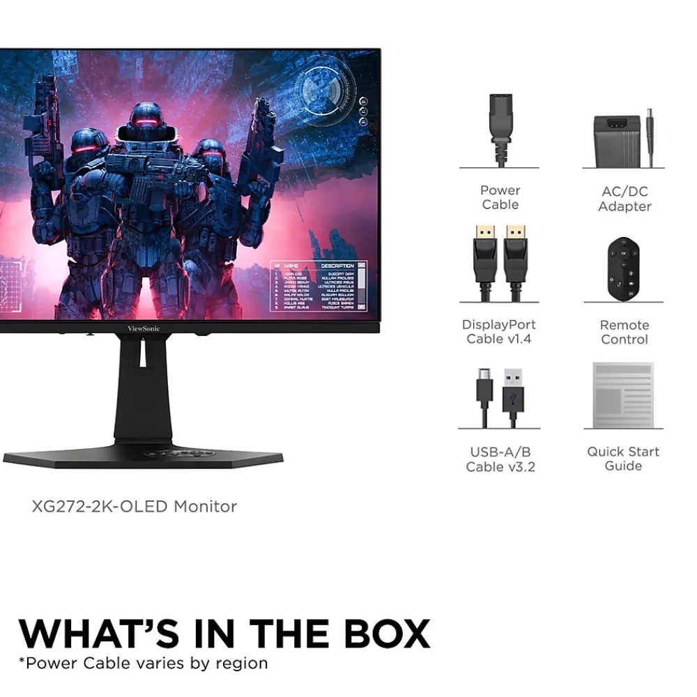 ViewSonic 26.5" 240Hz LED Gaming Monitor, White (XG272-2K-OLED)