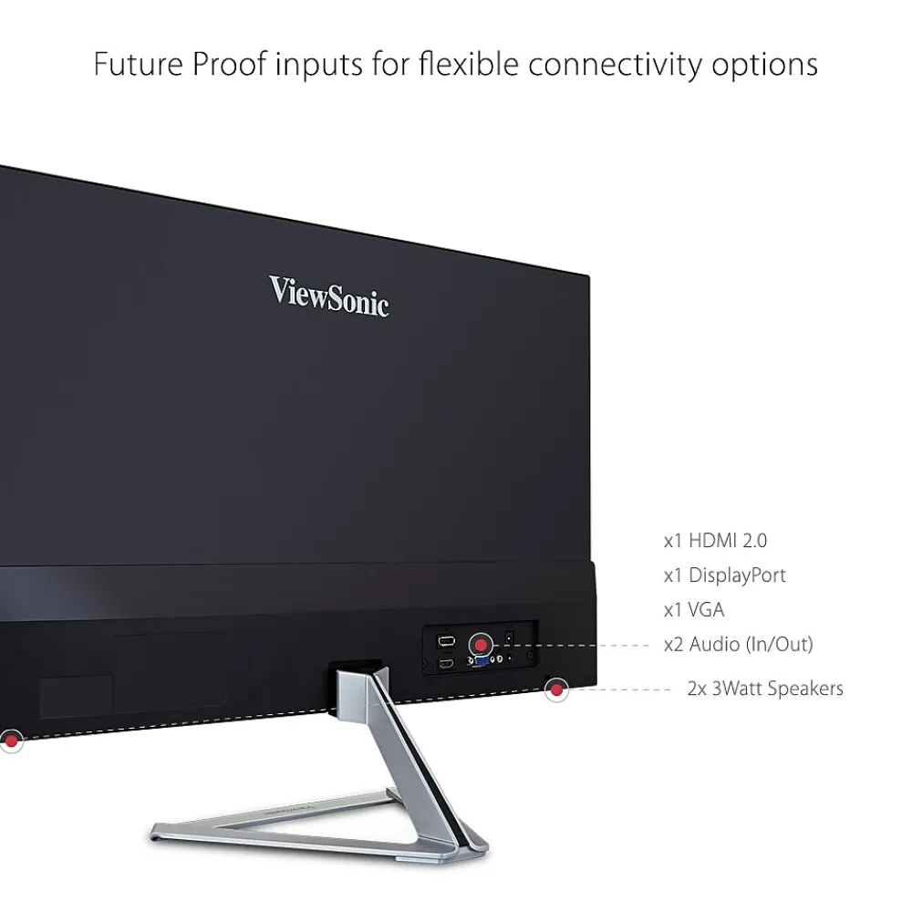 Discount ViewSonic 27" 100Hz LED Monitor, Black/Silver (VX2776-SMHD)