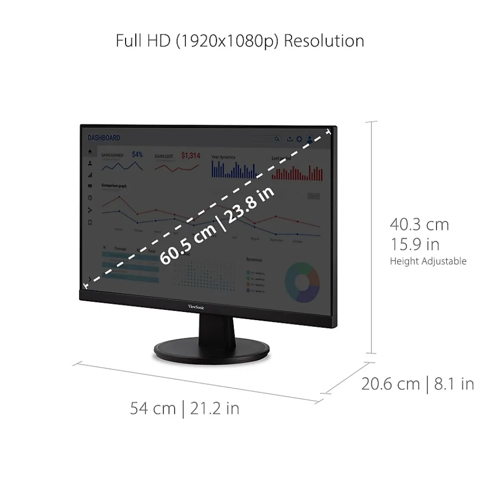 ViewSonic 24" 100Hz LED Monitor, Black (VA2447-MH)