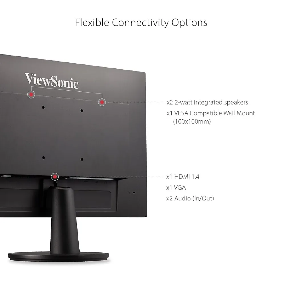 ViewSonic 24" 100Hz LED Monitor, Black (VA2447-MH)