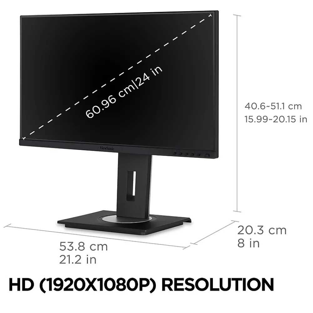 Online ViewSonic 24" 60Hz LED Monitor, Black (VG245 )