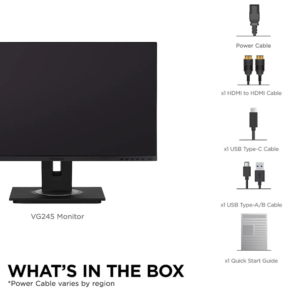 Online ViewSonic 24" 60Hz LED Monitor, Black (VG245 )