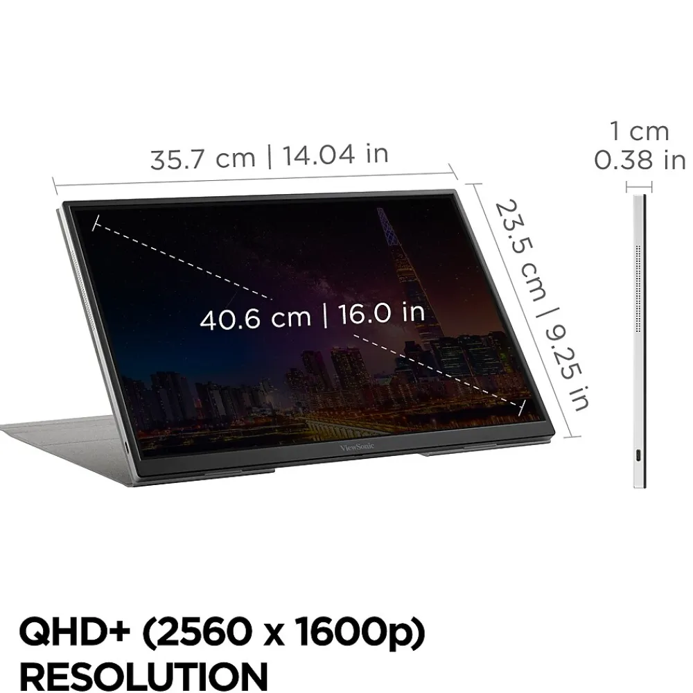 Online ViewSonic 16" 60Hz LED Monitor, Black (VG1656-2K)