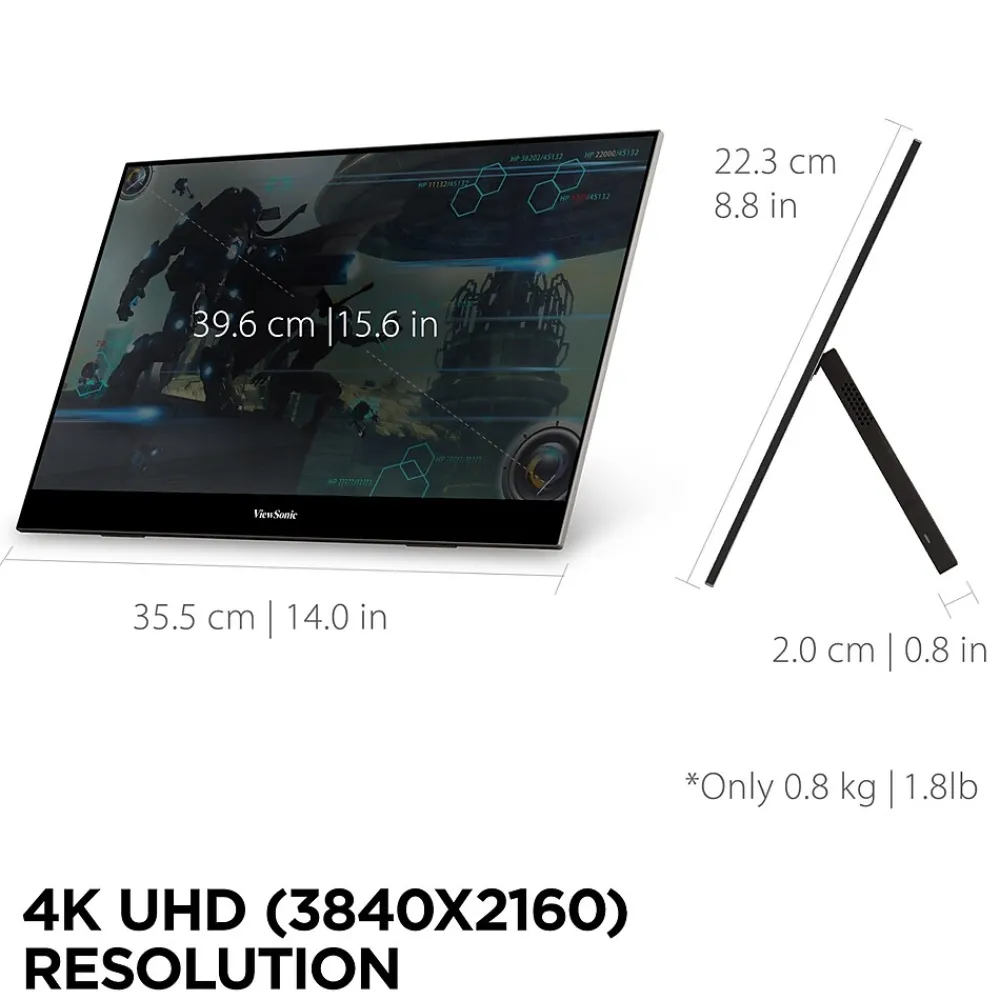 Sale ViewSonic 15.6" 4K Ultra HD 60Hz LED Monitor, Black (VX1655-4K)