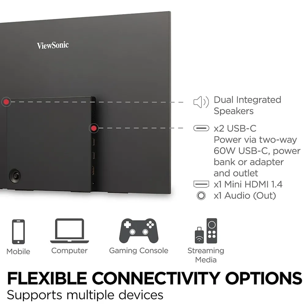 Sale ViewSonic 15.6" 4K Ultra HD 60Hz LED Monitor, Black (VX1655-4K)