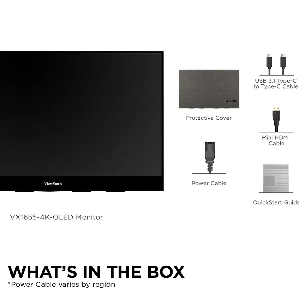 Best ViewSonic 15.6" 4K Ultra HD 60Hz LED Monitor, Black (VX1655-4K-OLED)