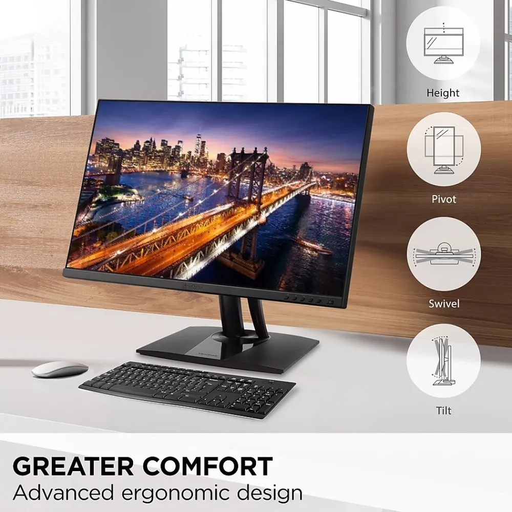 Online ViewSonic 27" 4K Ultra HD 60Hz LED Monitor, Black (VP275-4K)