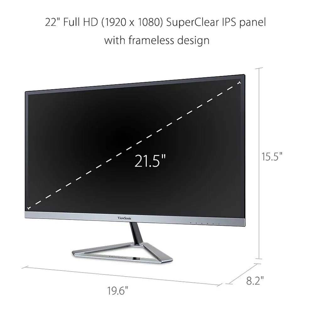 Discount ViewSonic 22" 1080P Widescreen 75Hz IPS Monitor, Silver (VX2276-SMHD)