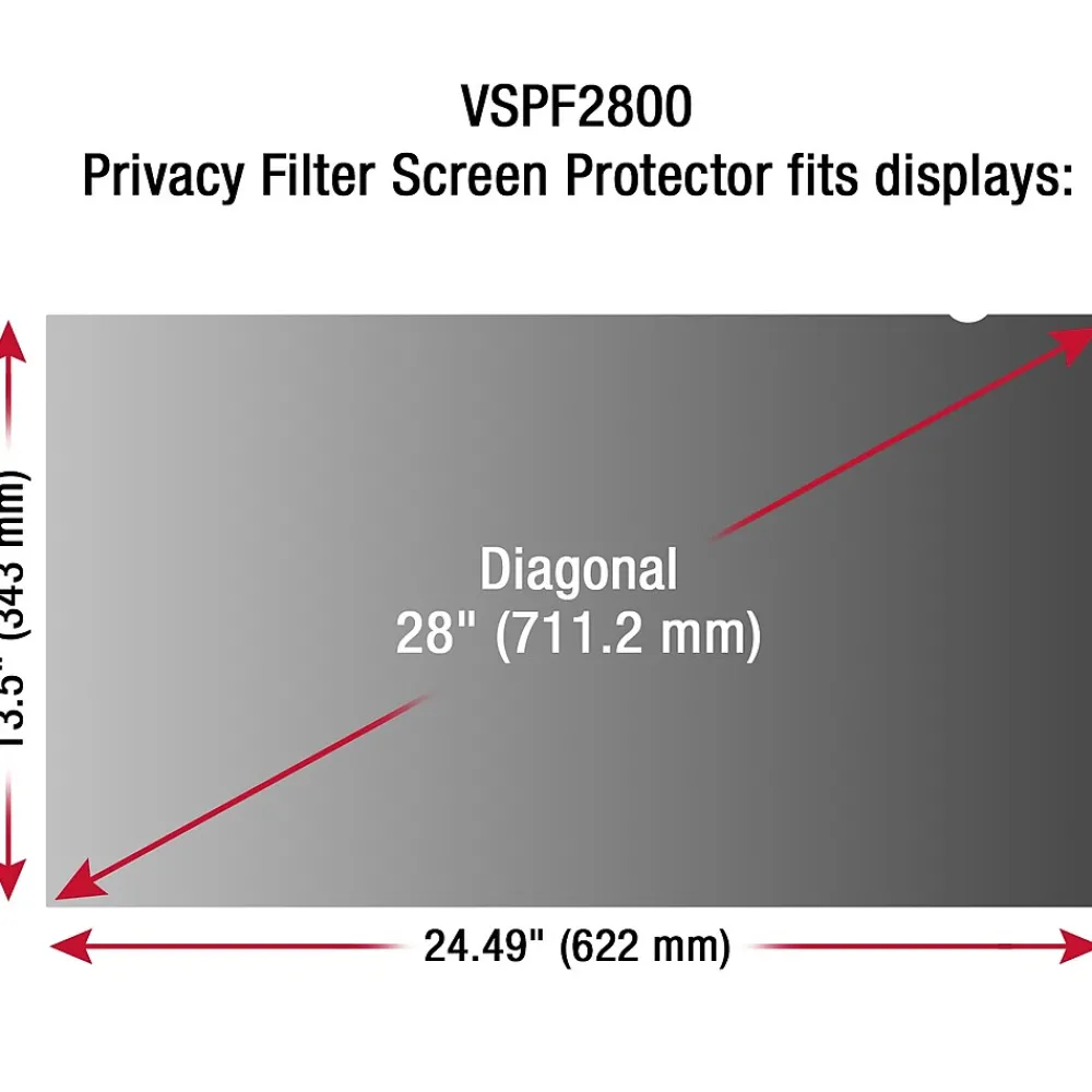 Anti-Glare Privacy Filter & Screen Protector for 28" Widescreen Monitor (16:9) (VSPF2800)<ViewSonic Online