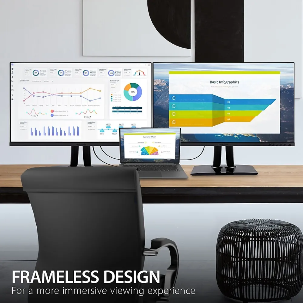 New ViewSonic ColorPro 27" 60Hz LED Monitor, Black (VP2756-2K)