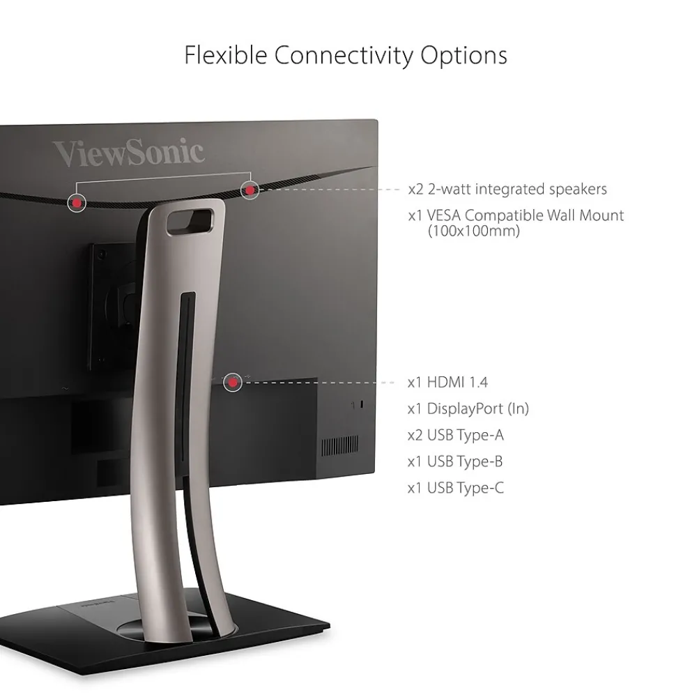 New ViewSonic ColorPro 27" 60Hz LED Monitor, Black (VP2756-2K)