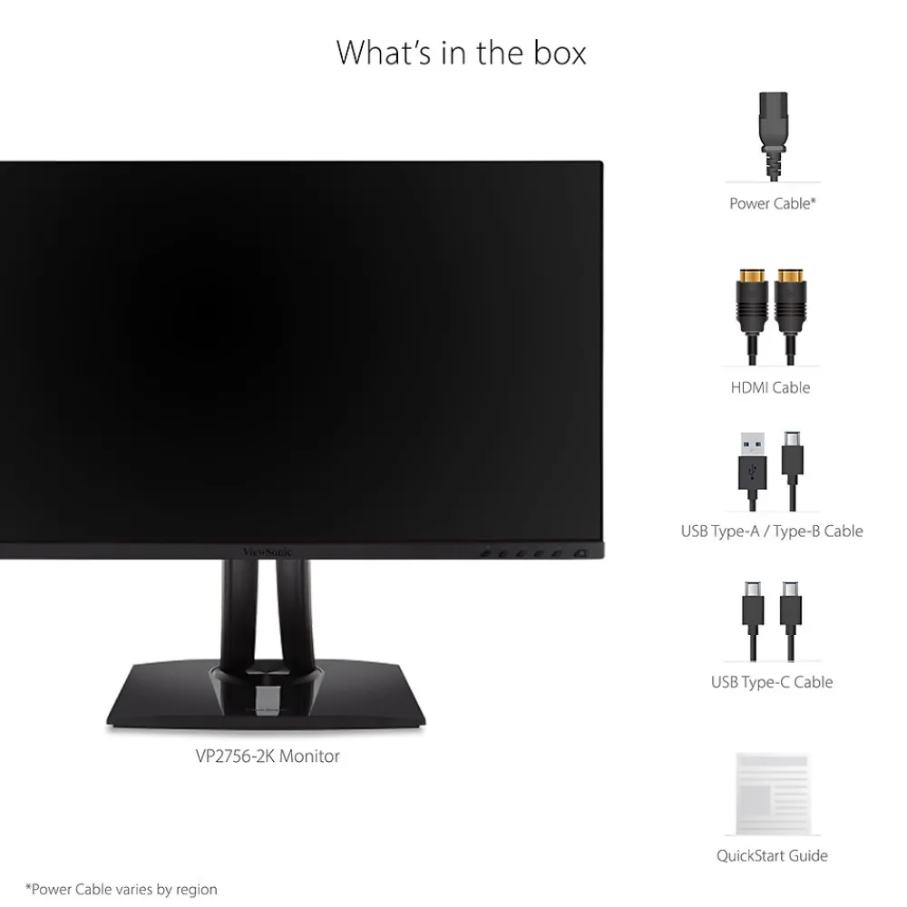 New ViewSonic ColorPro 27" 60Hz LED Monitor, Black (VP2756-2K)