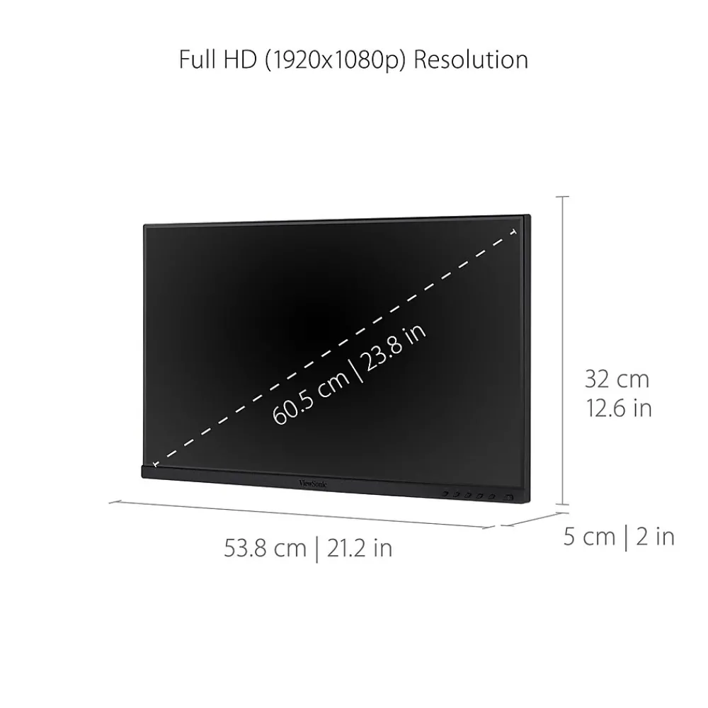 ViewSonic Dual Pack Head-Only 24" 60 Hz LED Monitor, Black (VG2455_56A_H2)