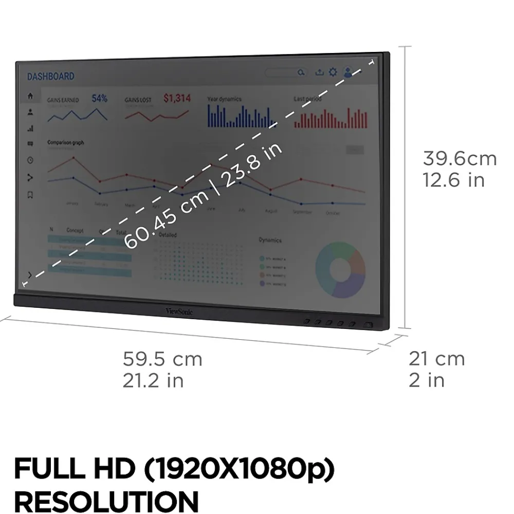 Clearance ViewSonic Dual Pack Head-Only 24" 60Hz LCD Monitor, Black (VG2448A-2_H2)