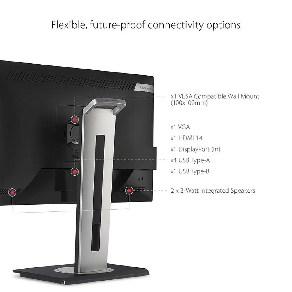 Online ViewSonic Ergonomic 24" 60 Hz LED Monitor, Black (VG2448A)