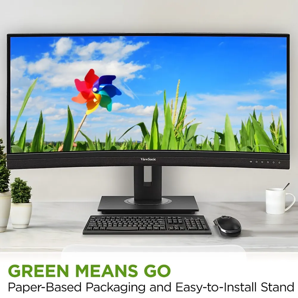 Clearance ViewSonic Ergonomic 34" Curved 100Hz LED Monitor, Black (VG3456C)