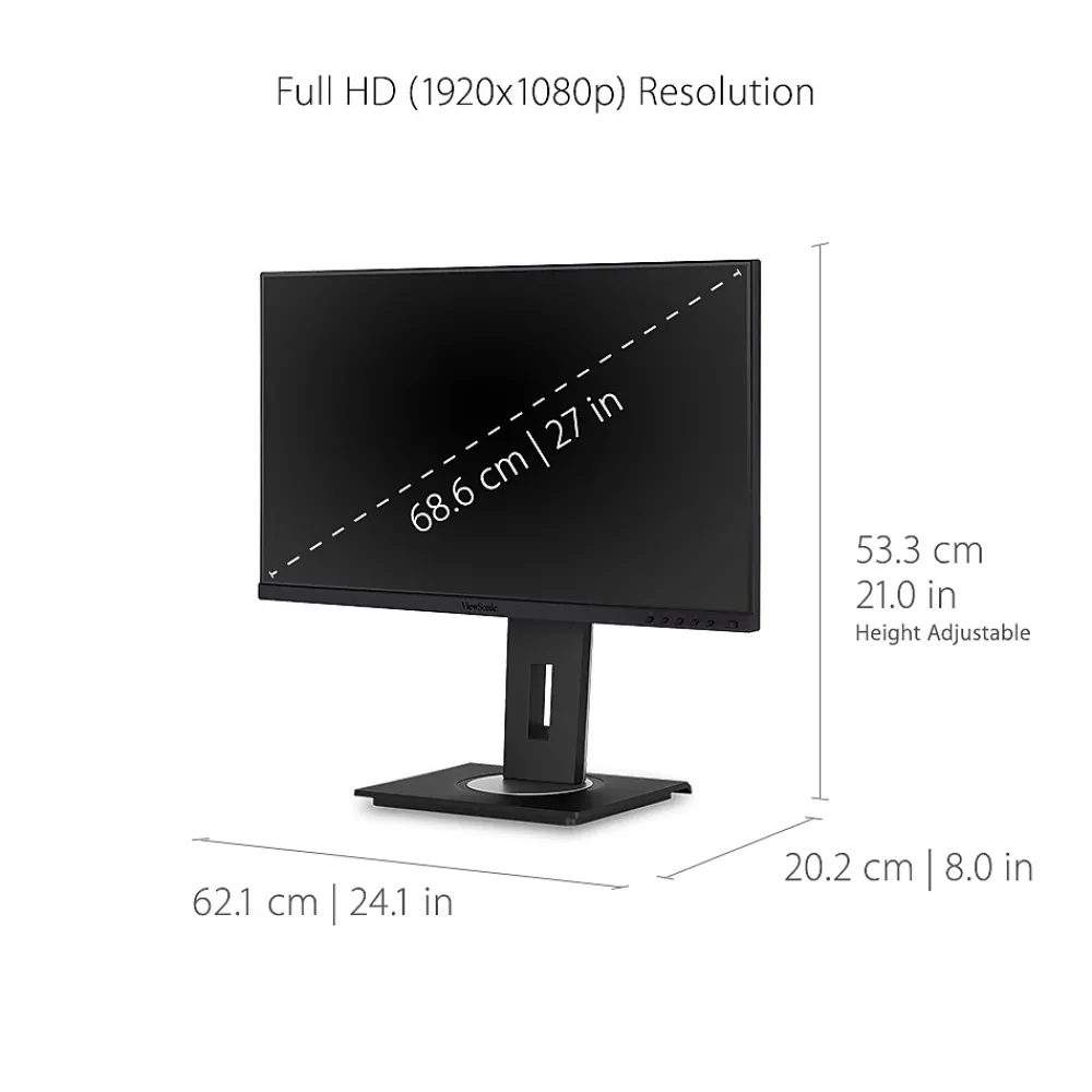 Hot ViewSonic Ergonomic 27" 60Hz LCD Monitor, Black (VG2755)