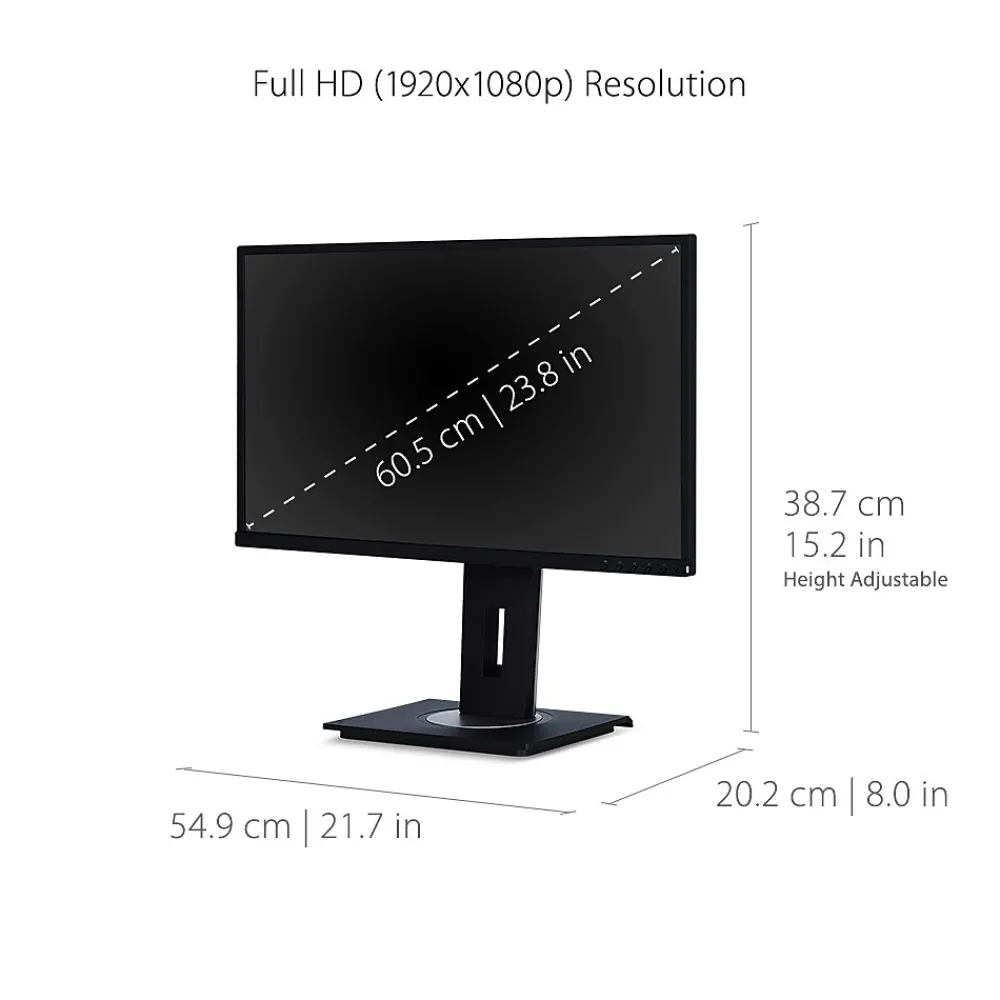 Outlet ViewSonic Ergonomic 24" 60Hz LCD Monitor, Black (VG2448-PF)