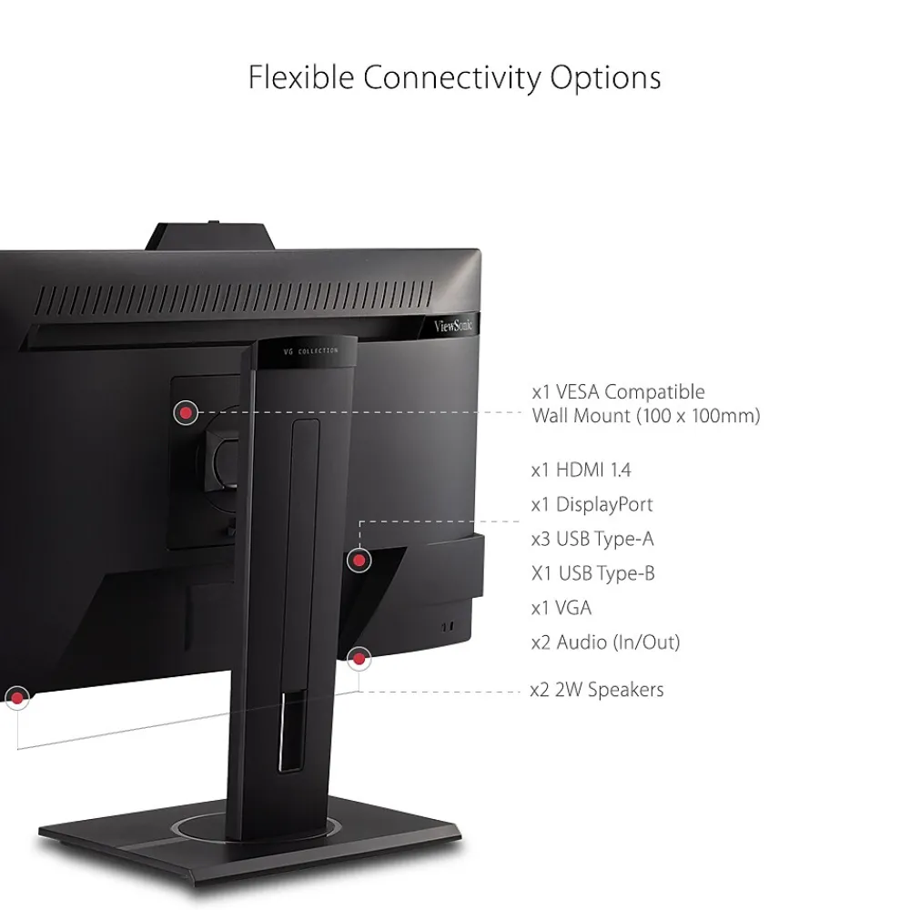 Clearance ViewSonic Ergonomic 24" 60Hz LCD Monitor, Black (VG2440V)