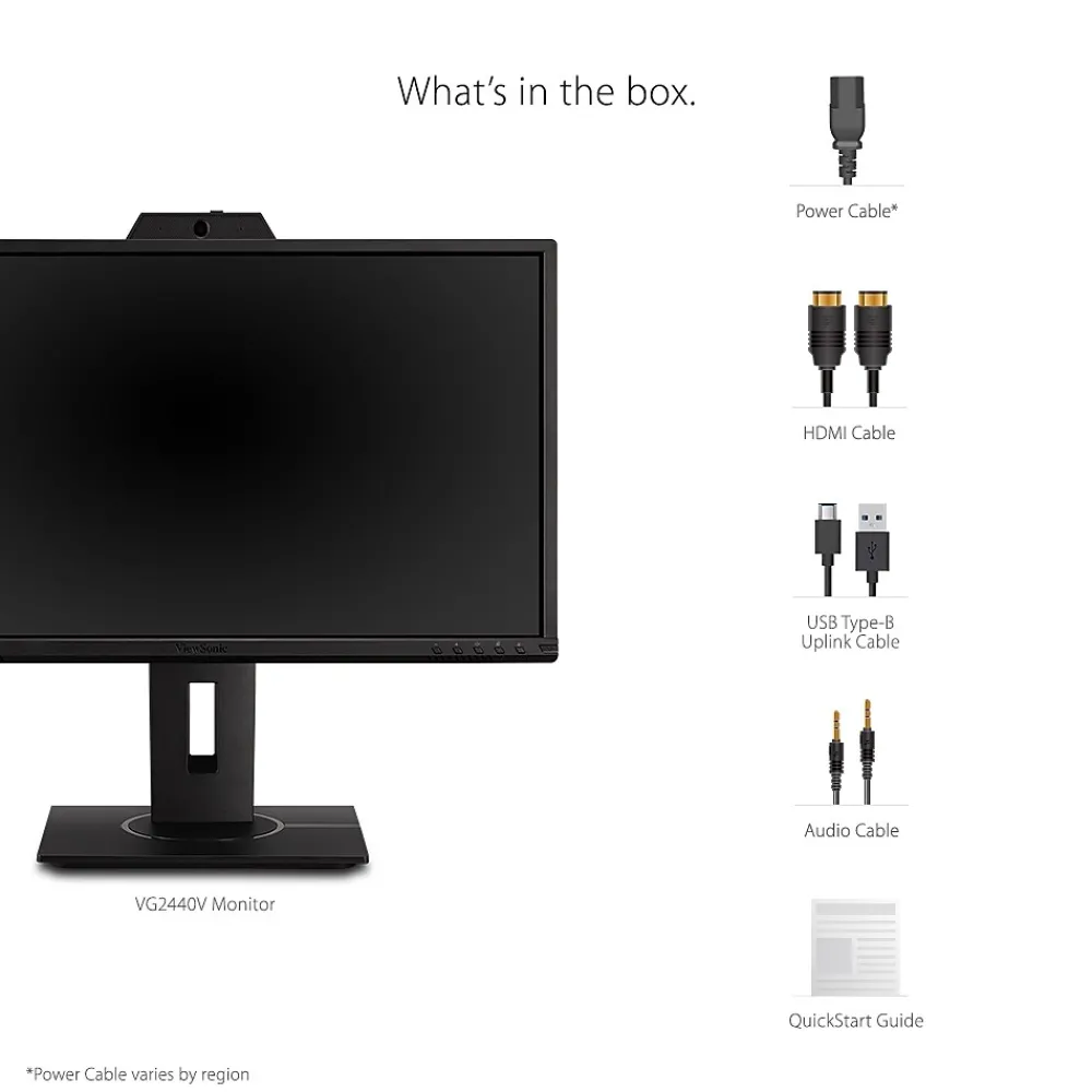Clearance ViewSonic Ergonomic 24" 60Hz LCD Monitor, Black (VG2440V)