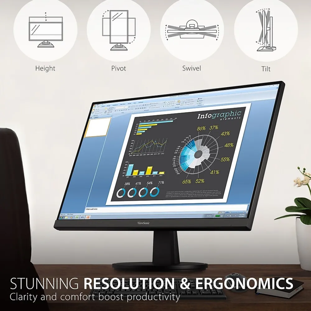 Hot ViewSonic Ergonomic 27" 100Hz LED Monitor, Black (VA2747-MHJ)