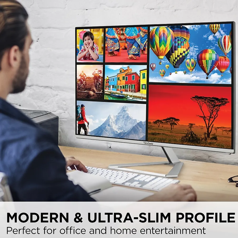 Hot ViewSonic Thin-Bezel 27" 4K Ultra HD 60Hz LED Monitor, Silver (VX2776-4K-MHDU)