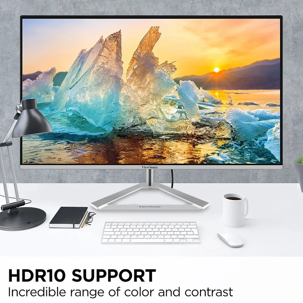 Hot ViewSonic Thin-Bezel 27" 4K Ultra HD 60Hz LED Monitor, Silver (VX2776-4K-MHDU)
