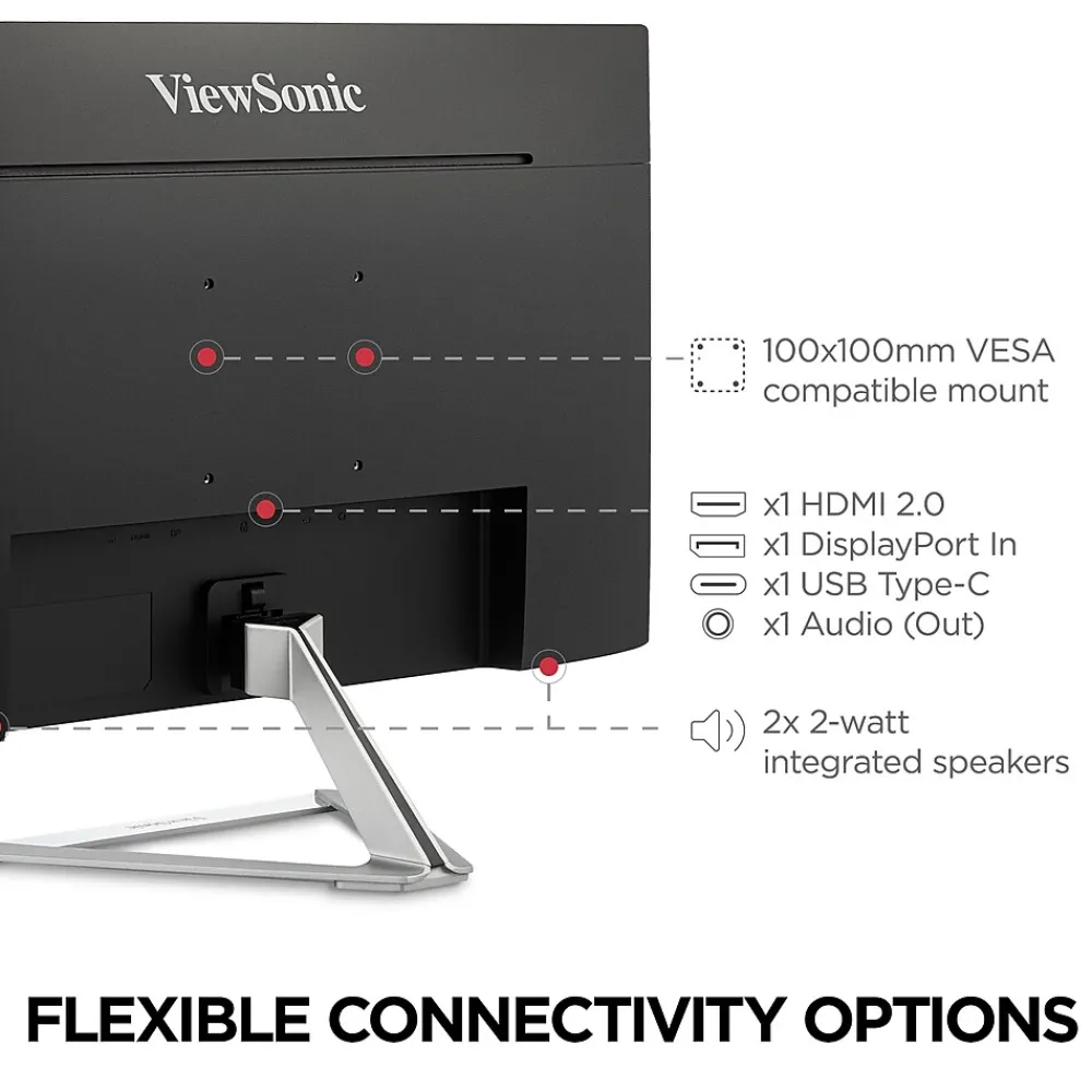 Hot ViewSonic Thin-Bezel 27" 4K Ultra HD 60Hz LED Monitor, Silver (VX2776-4K-MHDU)