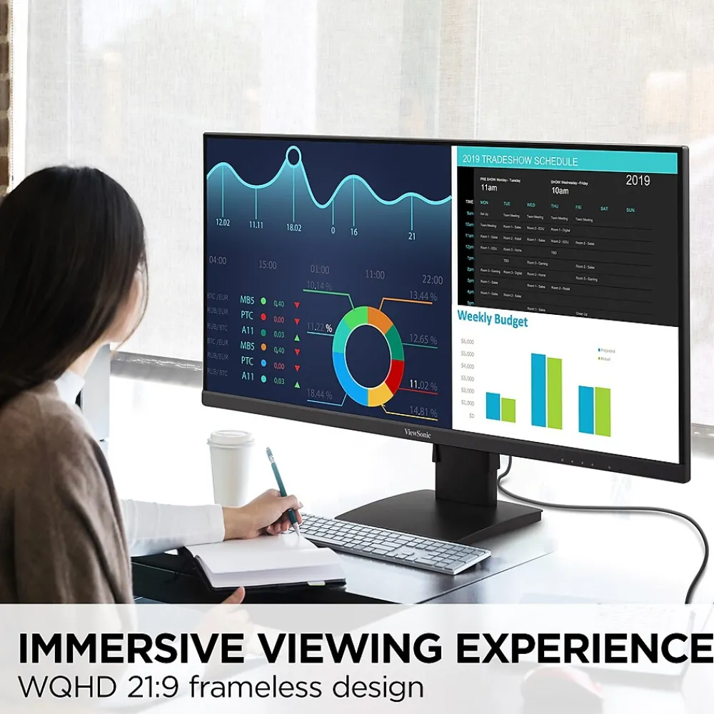 Discount ViewSonic UltraWide WQHD 34" 75 Hz LCD Monitor, Black (VA3456-MHDJ)