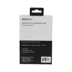 Case with Carabiner for AirPods, Black (V90022BLKSTK12)<Vivitar Discount