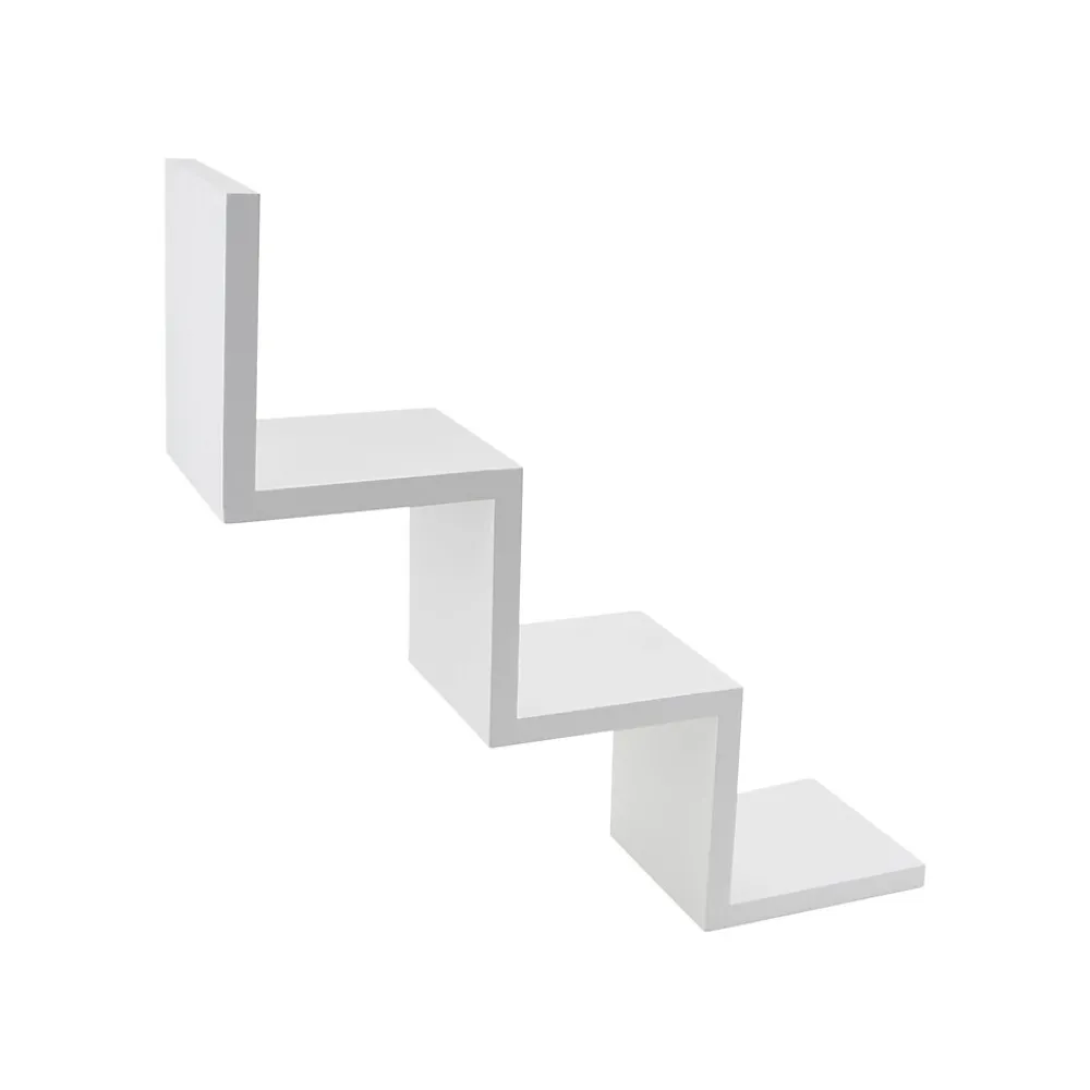 Shelving*V-Light 3-Shelf Wall-Mounted Ladder-Style Unit, 17.25", White (VW161006W)