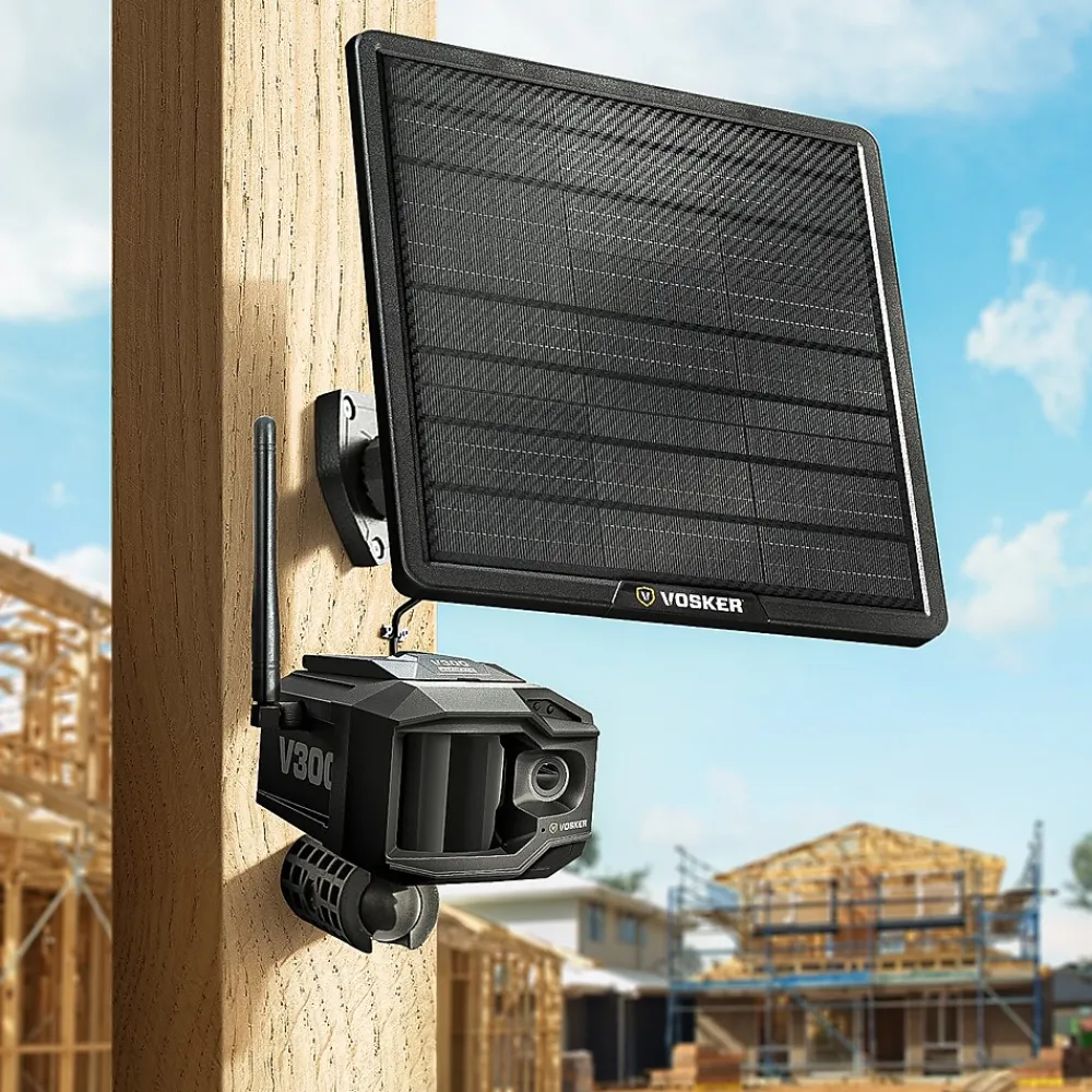 VOSKER V300 Outdoor Wired/Wireless Solar Security Camera, Black (V300-ULT-US)
