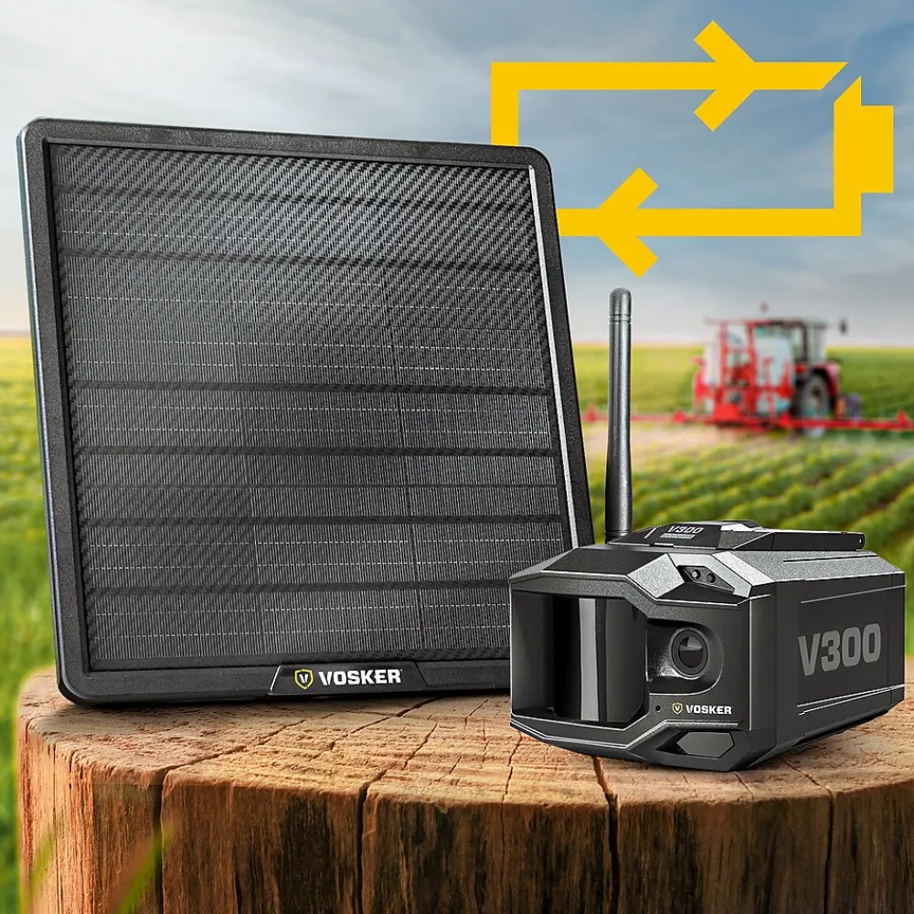 VOSKER V300 Outdoor Wired/Wireless Solar Security Camera, Black (V300-ULT-US)