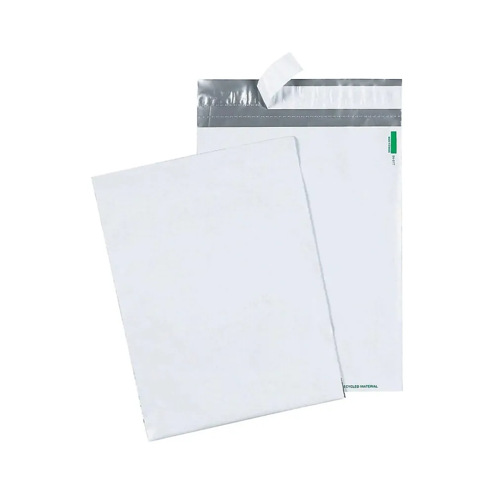 Outlet Staples 9"W x 12"L Redi-Strip Poly Mailers, White, 100/Pack (QUA46190)