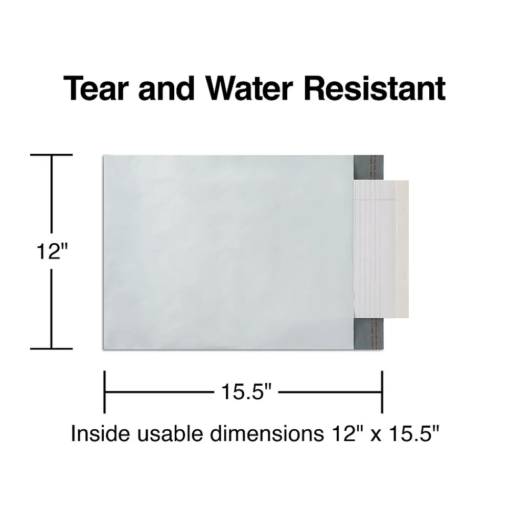 Online Staples 12"W x 15.5"L Self Seal Poly Mailer, 5/Pack (56549)