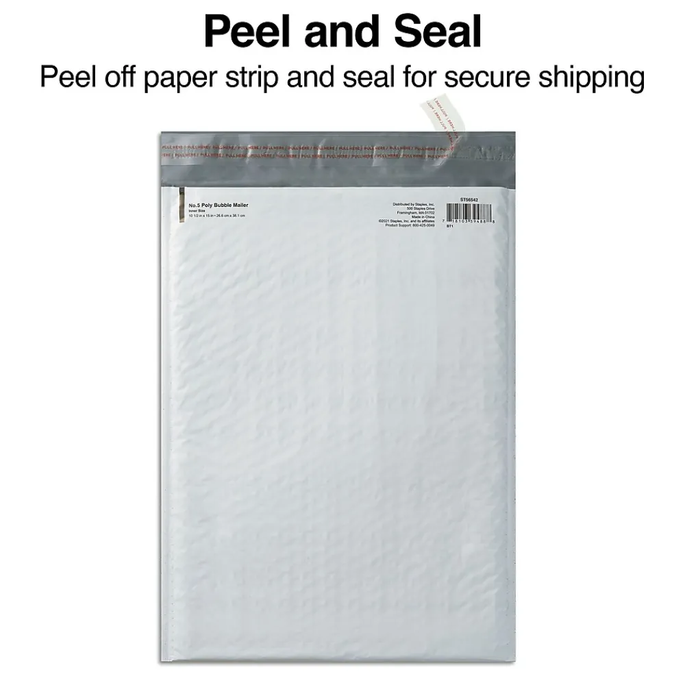 Discount Staples 10.5"W x 15"L Self-Sealing Bubble Mailer (56542)