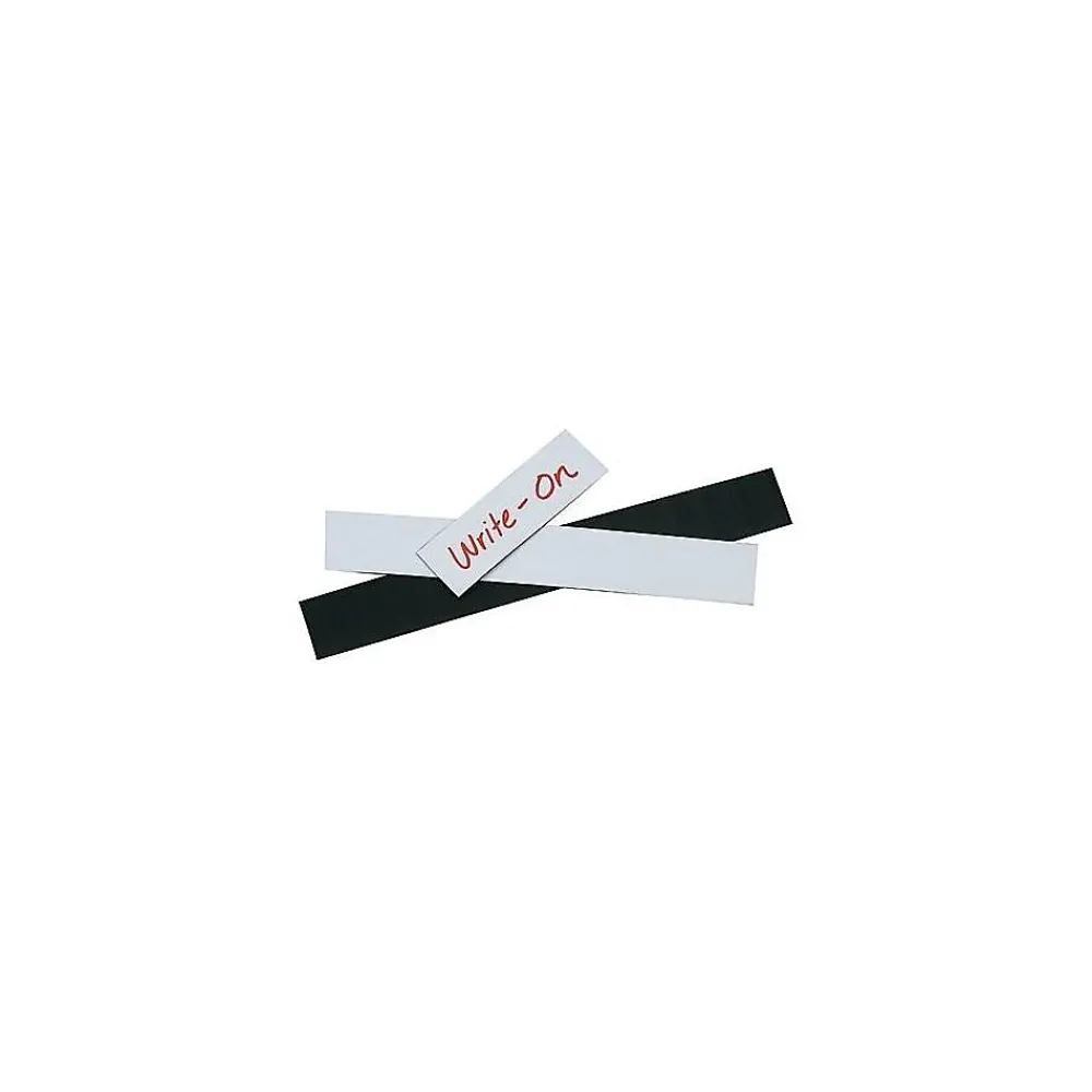 Discount Unbranded Warehouse Label Magnetic Strips, 2" x 6", White, 25/Pack (LH178)