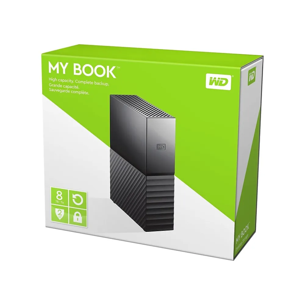 Clearance Western Digital WD My Book 8TB USB 3.0 External Hard Drive, Black (WDBBGB0080HBK-NESN)