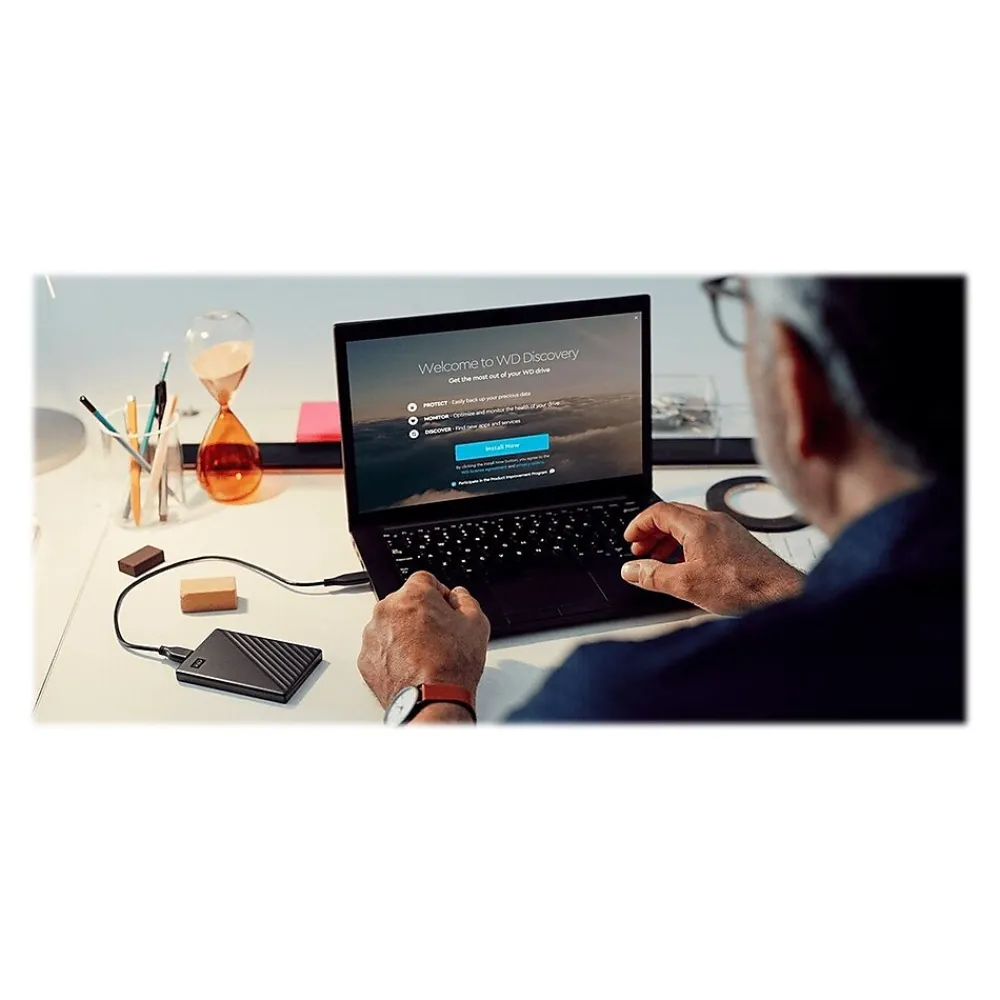 WD My Passport 4TB USB 3.2 Gen 1 External Hard Drive, Sky (BPKJ0040BBL-WESN)