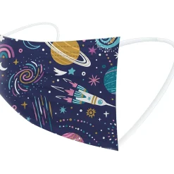WeCare Disposable Face Masks, Kids, Assorted Planets Print, 50/Pack (WMN100129)